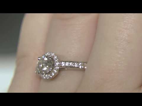 0.92ct Round Halo Engagement Ring HD065