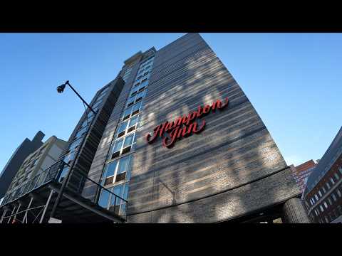 Hampton Inn Brooklyn Breakfast Buffet Room Tour NYC Hilton Hotel