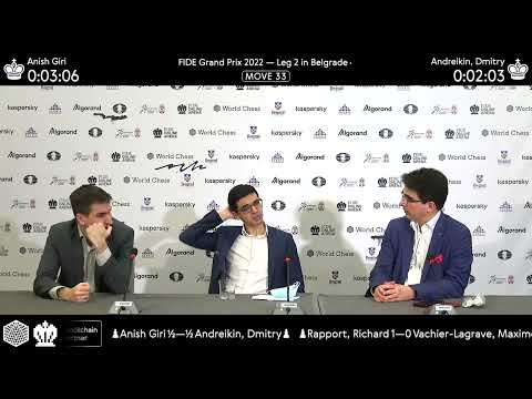 Stop calculating is not a problem | Anish Giri and Dmitry Andreikin after 9min of calculating Game1
