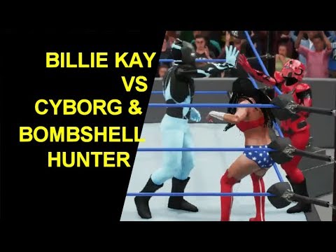 WWE 2K18 Billie Kay vs Cyborg & Bombshell Hunter - Mixed Handicap Match