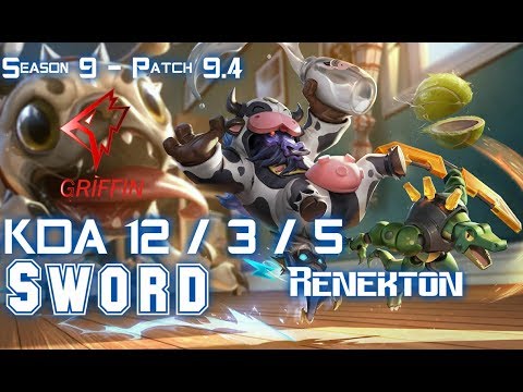 GRF Sword RENEKTON vs IRELIA Top - Patch 9.4 KR Ranked