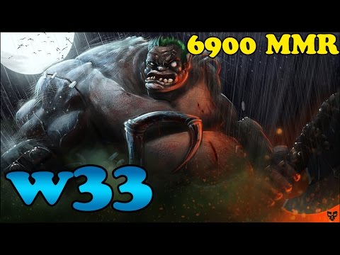 Dota 2 - W33 PRO Pudge vol 2# Smurf account 6,9MMR - Ranked Match Gameplay !