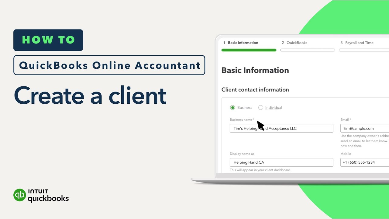 How to create a client in QuickBooks Online Accountant