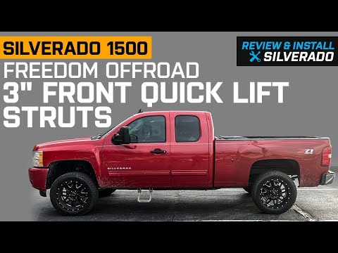2007-2018 Silverado Freedom Offroad 3-Inch Front Quick Lift Struts Review & Install