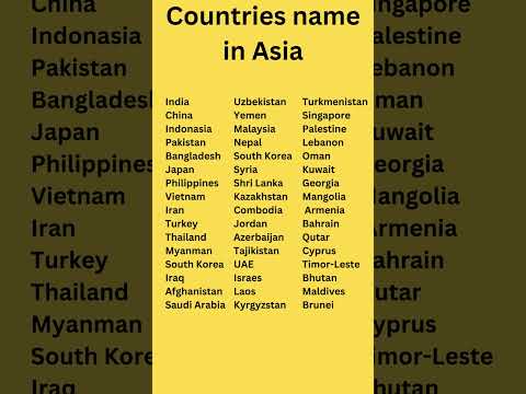 Countries name in Asia Asian Countries name #countries