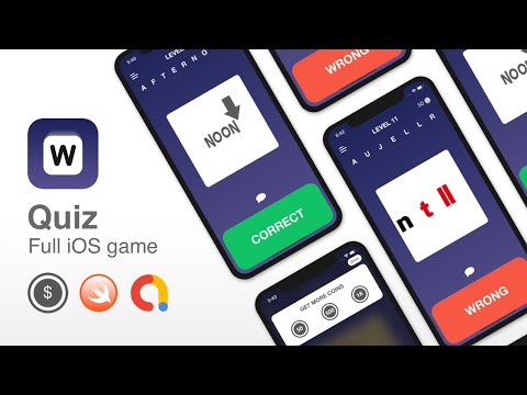Quiz Game - Full iOS quiz/trivia game developed in Swift with Xcode - Has In-App Purchases for coins