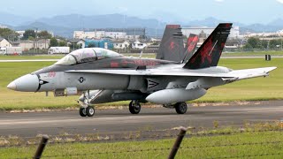アメリカ海兵隊戦闘機F/A18ホーネット横田基地へ3機飛来 Yokota AirBase VMFA232 Devil Iwakuni Hornet USMC MARINES