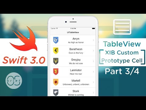 TableView - XIB Custom Cells : Swift 3 [3/4]