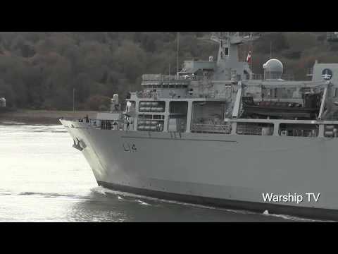 HMS ALBION L14 LEAVES DEVONPORT NAVAL BASE AT DEVIL'S POINT - 4th December 2017