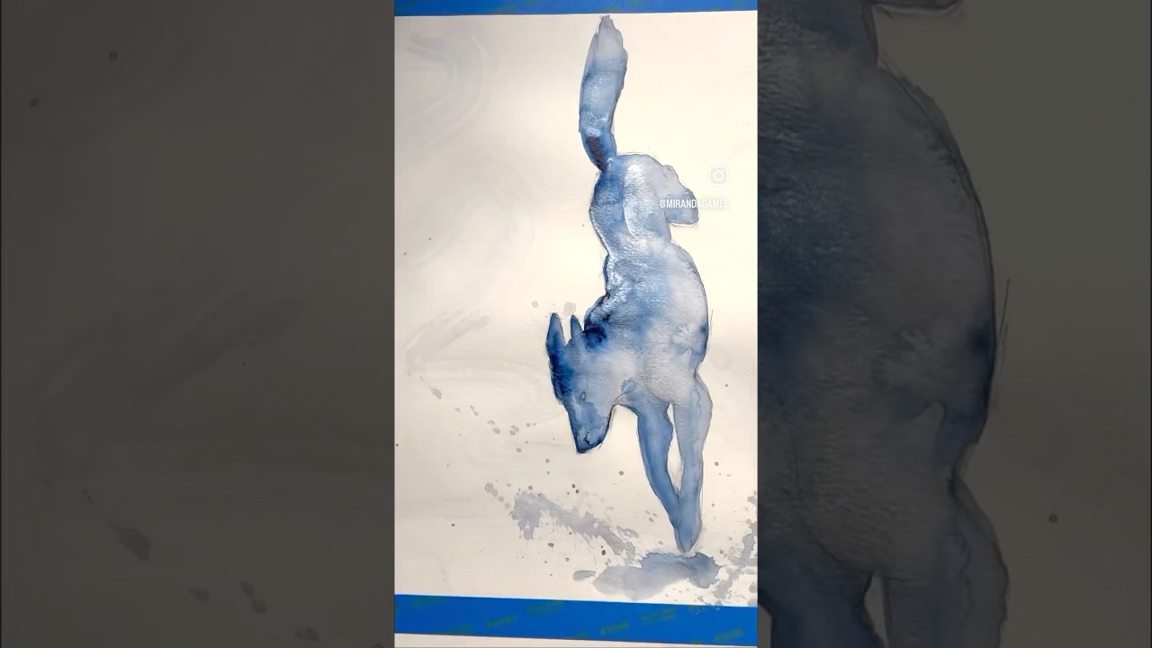 Fun with iridescent inks🩵🐺 #artprocess #wolfart #inksketch