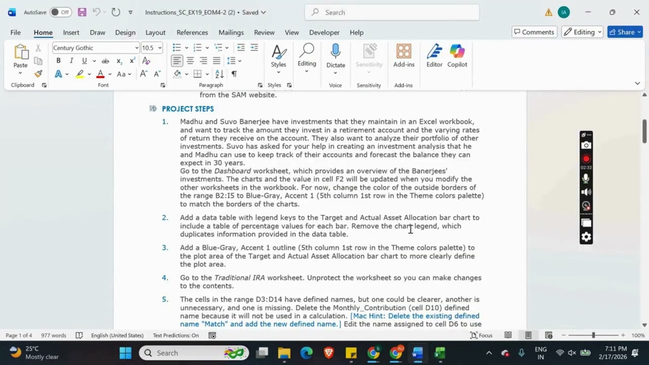 Shelly Cashman Excel 2019 | Module 4: End of Module Project 2 Banerjee Family #shellycashman