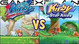 Kirby Star Allies - Retro DLC Levels Comparison (Kirby 64 & Squeak Squad!)