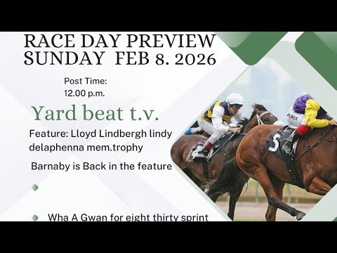 RACE DAY PREVIEW SUNDAY February 8th.2026 Yard Beat T.V.  Caymanas Park horse racing Tips 