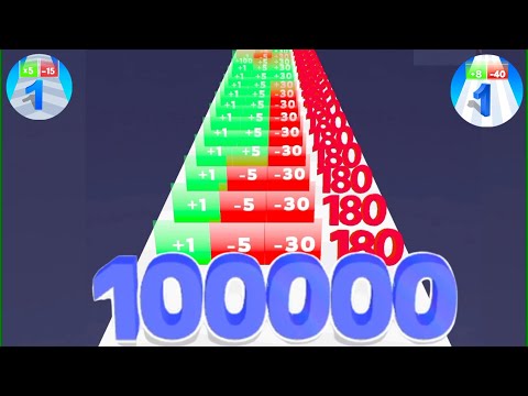 Number Master run and merge vs Number and blocks - cute toons 2048 Gameplay New update level #1