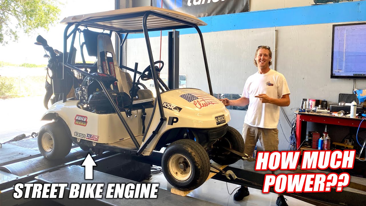 We Put Our STREET BIKE Powered Golf Cart on the DYNO!!! (How Much Horsepower!?)