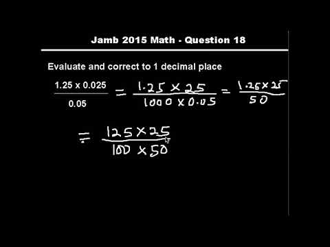 Q18 - JAMB Mathematics 2015 Past Questions and Answers