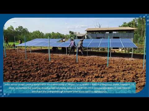 Watch Solar Water Supply Pump Installed in the Community of Abiyot Fana, Amhara National Regional State, February 23, 2024 on YouTube