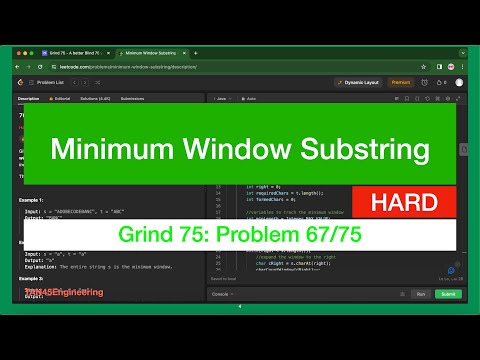 67 Minimum Window Substring Problem Leetcode Java Grind 75 Coding Series