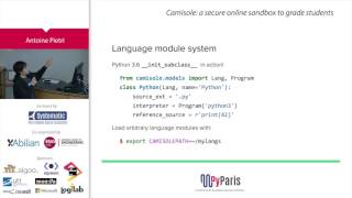 PyParis 2017 – Camisole: a secure online sandbox to grade students by Antoine Pietri