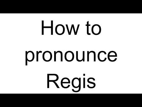 How to Pronounce Regis (German)