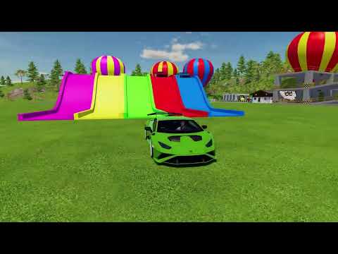 TRANSPORTING CAR VS CLAAS VS FENDT VS CASE TRACTORS WITH COLVO TRUCKS - Farming