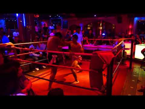 A Thai-boxing show at night