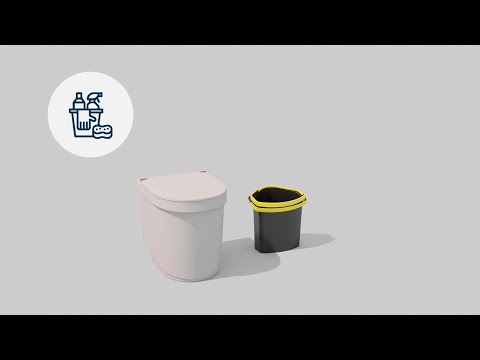 Cleaning and maintenance compost toilet Separett Tiny with urine tube