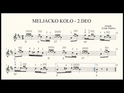 Meljacko kolo (Milija Spasojevic) - note za harmoniku (zapis Zoran Madzic)