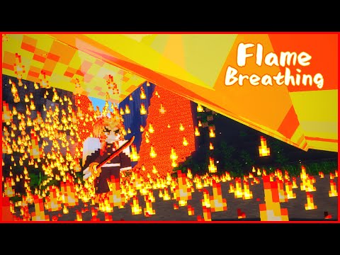 Rengoku's Flame Breathing Moves | Minecraft Demon Slayer Mod