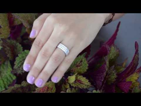 1.5 Ct. Three Row Double Shared Prong Anniversary Band - TwoBirch TB-WR-0256-WG-N