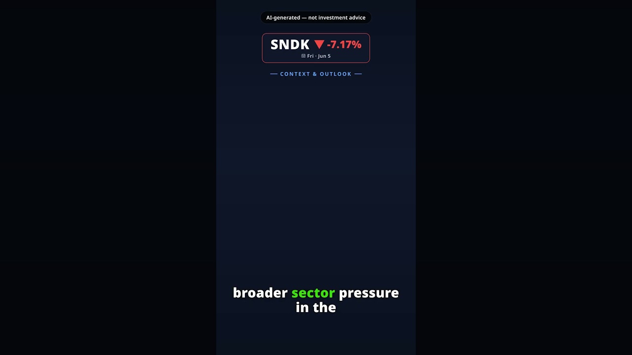 Why Is Sandisk Stock Falling Today? SNDK -7.17% (Jun 5) — Mixed Signals
