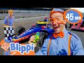 Blippi Tears Up The Race Track Blippi Meekah Challenges And Games For Kids