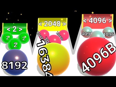 Satisfying mobile game - Merge Race 2048 - ball run 2048 gameplay max level part 3