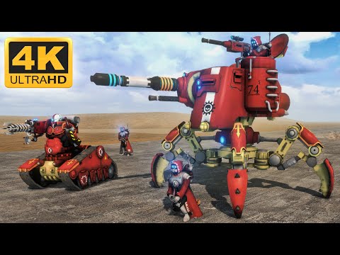 MEN OF WAR: WARHAMMER 40K MOD - Adeptus Mechanicus vs Orks (4K, Cinematic)