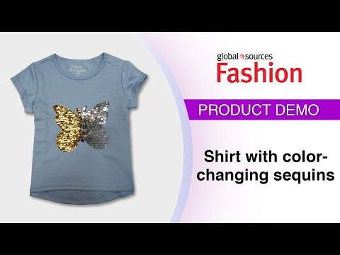 Girl'S Casual Shirt with Color-Changing Sequins