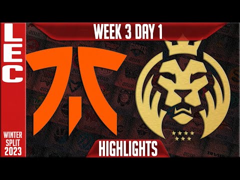 FNC vs MAD Highlights | LEC Winter 2023 W3D1 | Fnatic vs MAD Lions