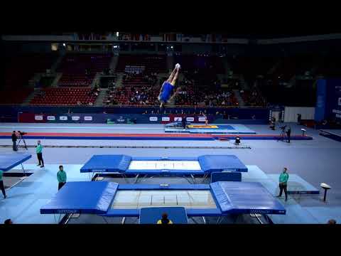 DAVYDENKO Anton (UKR) M - 2022 Trampoline Worlds, Sofia (BUL) - Q Trampoline Exercise 1