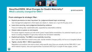 CSRD Omnibus & Simplified ESRS: What Changes for Double Materiality | Socialsuite DMA Solutions