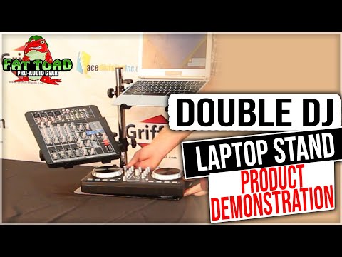 Double DJ Laptop Stand - 2 Tier PA Equipment PC Table Monitor CD Player Speakers image 14