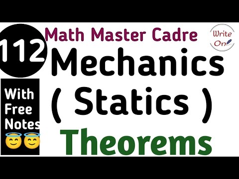 Mechanics for Math Master Cadre 2022 | Statics | Chapter - 21 |Master Cadre| Full Coaching