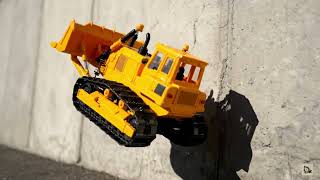 RC Bulldozer vs. Giant Wall: The Epic Macro Climb Begins!