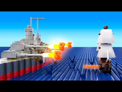 WW2 Battleship vs Sailing Ship | LEGO Animation