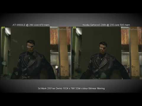 ATI vs Nvidia 2001 graphics cards shootout Radeon 8500LE vs GeForce 3 200ti DX 8.1