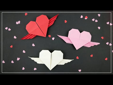 Origami Herz mit Flügeln basteln | tolle DIY Geschenkidee aus Papier