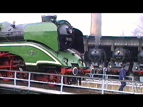 Bw-Fest Halle (Saale) 1996 mit über 16 betriebsfähigen Dampfloks