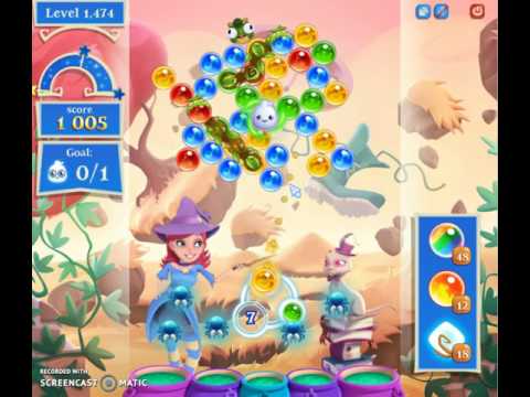 Bubble Witch Saga 2 Level 1474 with no booster & 1 bubble left