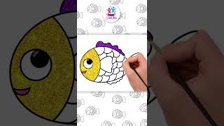 Vamos Desenhar um Peixe Com Glitter 🐟 #shorts #desenhofácil #comodesenhar #chikiartbrazil
