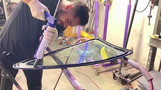 Installing a quarter glass window for the first time.