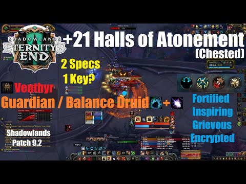 +21 Halls of Atonement Chested - Venthyr Druid  - World of Warcraft Shadowlands 9.2