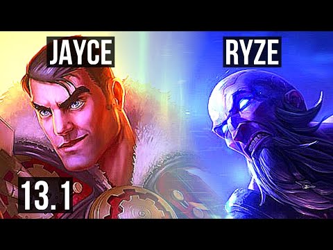 JAYCE vs RYZE (MID) | Rank 1 Jayce, 6/0/2, Rank 8, Dominating | KR Challenger | 13.1